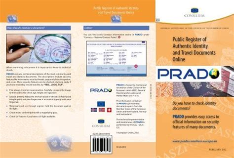 Public register of authentic identity and travel documents online : .